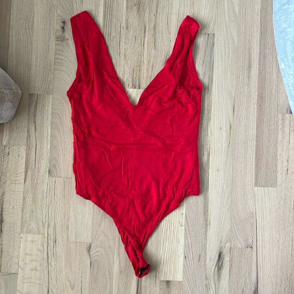 Cherry red body suit